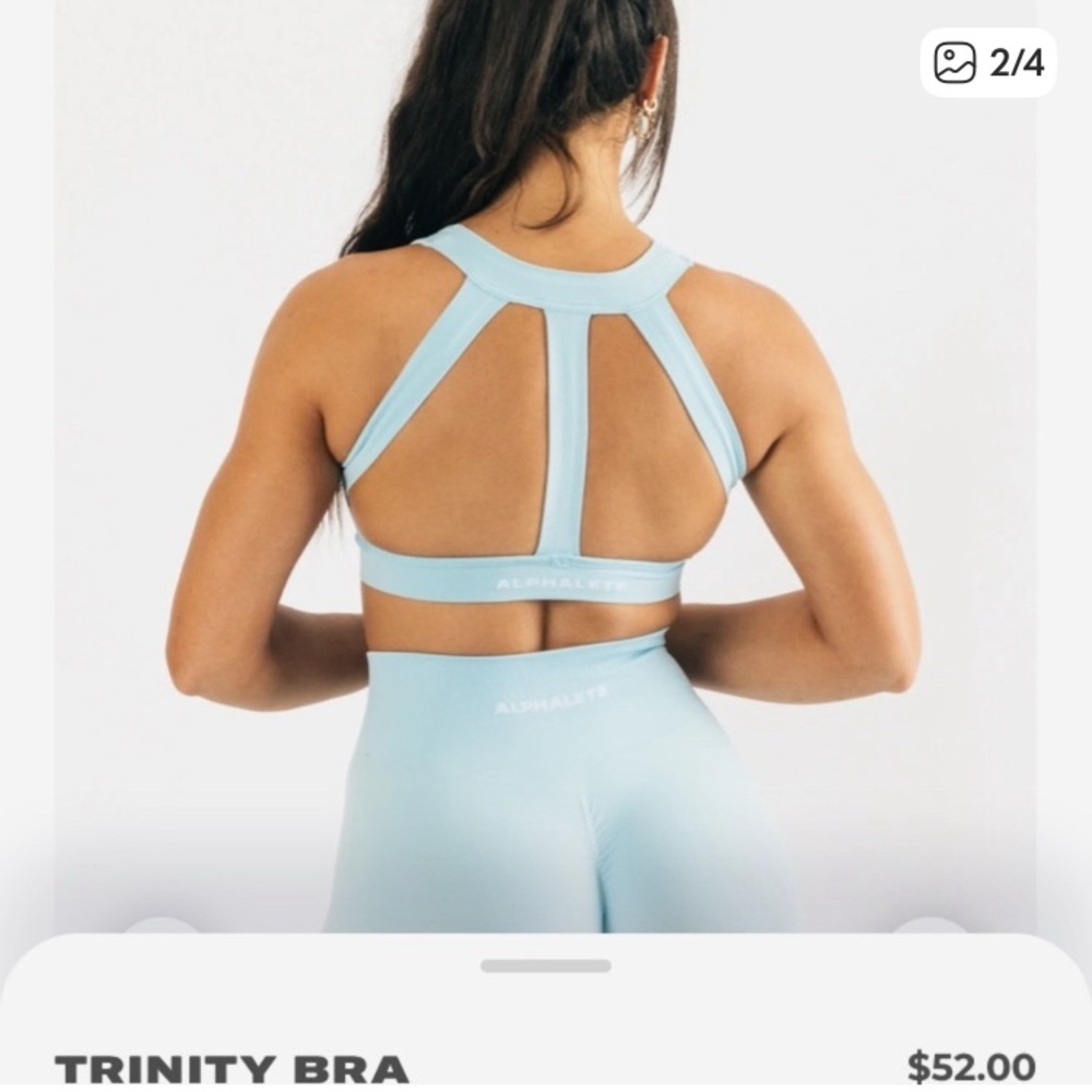 Alphalete Women's SMALL Sky Blue Trinity Sports Bra
